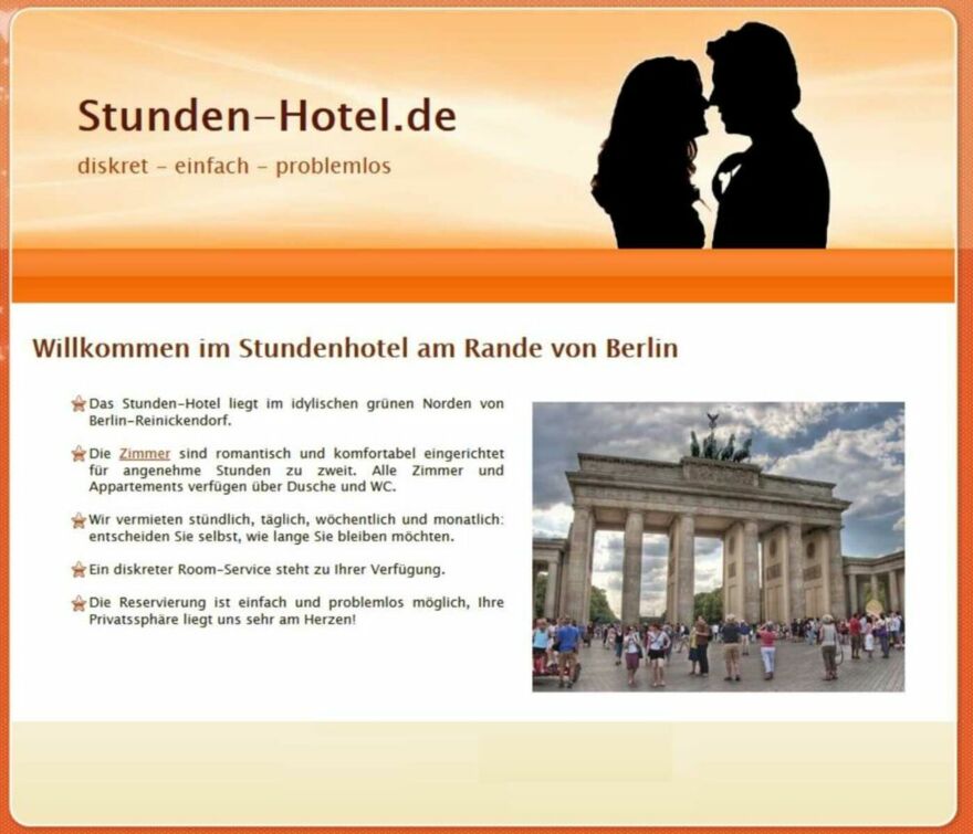 Screenshot der Webseite vom Stundenhotel Rheden